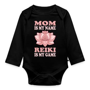Praticiens Reiki / Maître Reiki / Maman Reiki - Body Bébé bio manches longues - noir - Devant