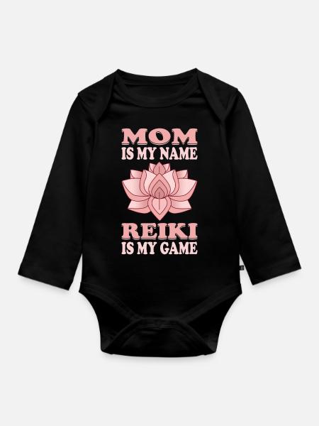 Reiki Praktizierende / Reiki Master / Reiki Mom - Baby Bio-Langarm-Body - Schwarz