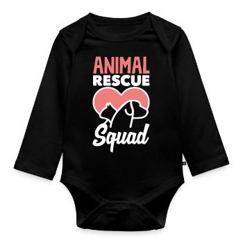 Animal Rescue Squad - Organic Longsleeve Baby Bodysuit - black - Front