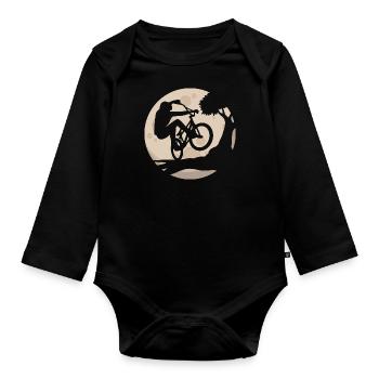 VTT au clair de lune - Body Bébé bio manches longues - noir - Devant