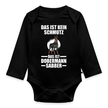 Hund Doberman - Baby Bio-Langarm-Body - Schwarz - Vorne