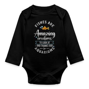 Aquarium Fish Lovers Pet - Organic Longsleeve Baby Bodysuit - black - Front