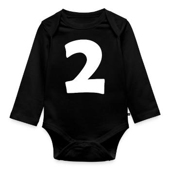 2 - Organic Longsleeve Baby Bodysuit - black - Front
