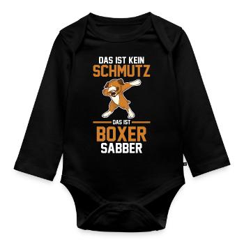Hund Boxer - Baby Bio-Langarm-Body - Schwarz - Vorne