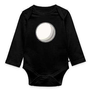 Billiards white billiard ball - Organic Longsleeve Baby Bodysuit - black - Front