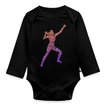 Climbing Symbols Bouldering Women Girls Climbing - Organic Longsleeve Baby Bodysuit - black - Front