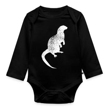 Imprimé Loutre en détresse - Loutre vintage - Body Bébé bio manches longues - noir - Devant