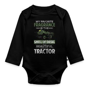 Farmer Farm Nature Tracteurs - Body Bébé bio manches longues - noir - Devant