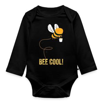 Bee Cool Plante insecte apiculture citations drôle - Body Bébé bio manches longues - noir - Devant