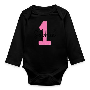 Sophie eins - Baby Bio-Langarm-Body - Schwarz - Vorne