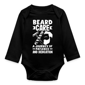 Beard care A journey of patience and dedication - Organic Longsleeve Baby Bodysuit - black - Front