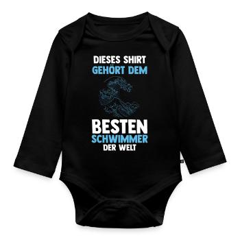 Schullehrer Lehrer - Baby Bio-Langarm-Body - Schwarz - Vorne