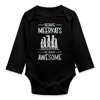 Wildlife Zoo Fur - Organic Longsleeve Baby Bodysuit - black - Front