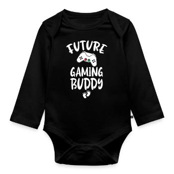 Future Gaming Buddy - Bébé - Body Bébé bio manches longues - noir - Devant