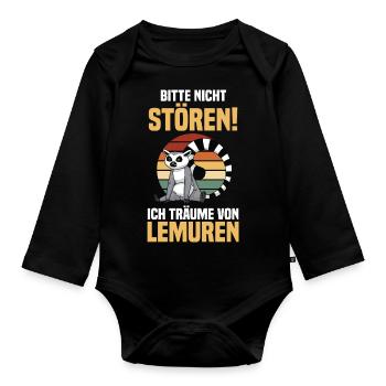 Lemur - Baby Bio-Langarm-Body - Schwarz - Vorne