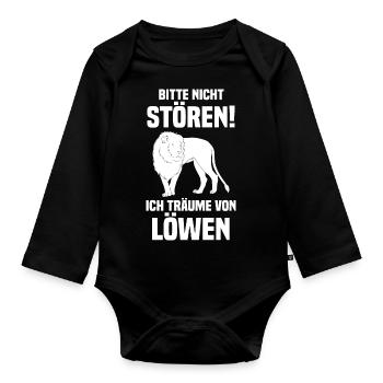 Löwe Löwen - Baby Bio-Langarm-Body - Schwarz - Vorne