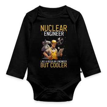 Kernenergie Spruch für Kernenergie - Baby Bio-Langarm-Body - Schwarz - Vorne