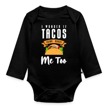 Mexican Hungry Burrito - Organic Longsleeve Baby Bodysuit - black - Front