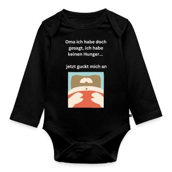 Jetzt guckt mich an - Baby Bio-Langarm-Body - Schwarz - Vorne