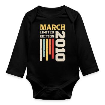 March 2010 - Birthday gift March 2010 March - Organic Longsleeve Baby Bodysuit - black - Front