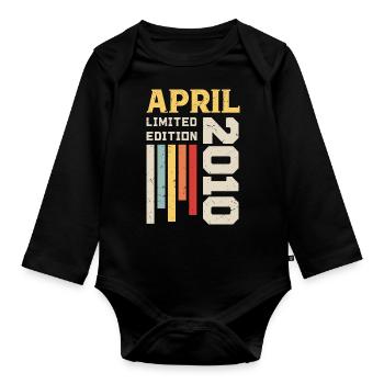 April 2010 - Birthday gift April 2010 April - Organic Longsleeve Baby Bodysuit - black - Front