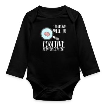 Positive Reinforcement - Baby Bio-Langarm-Body - Schwarz - Vorne