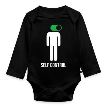 Lustiger Spruch Witzig Humor Geschenkidee - Baby Bio-Langarm-Body - Schwarz - Vorne