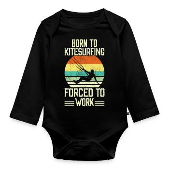 Kitesurf Kitesurfer Kiteboard - Body Bébé bio manches longues - noir - Devant