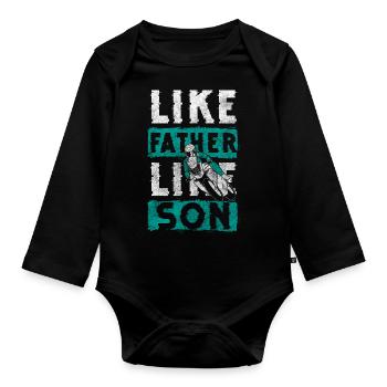 Motorcycle Motocross Trail Terrain - Organic Longsleeve Baby Bodysuit - black - Front