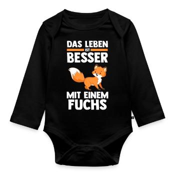 Fuchs - Baby Bio-Langarm-Body - Schwarz - Vorne