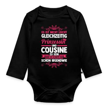 Cousinen Cousine - Baby Bio-Langarm-Body - Schwarz - Vorne