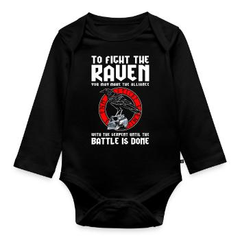 Crow Germanic Runes - Organic Longsleeve Baby Bodysuit - black - Front