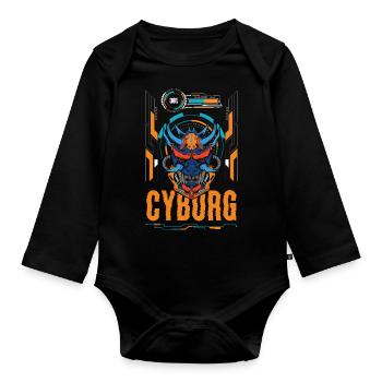 Zukunft Roboter Maschine Futuristisch - Baby Bio-Langarm-Body - Schwarz - Vorne