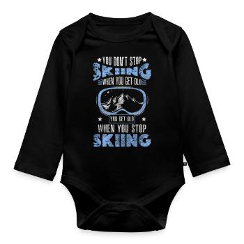 Ski Sports Sports d’hiver - Body Bébé bio manches longues - noir - Devant