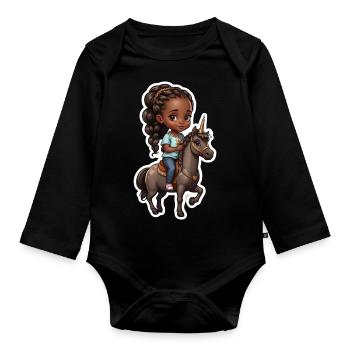 Idée cadeau Noël enfant - Body Bébé bio manches longues - noir - Devant