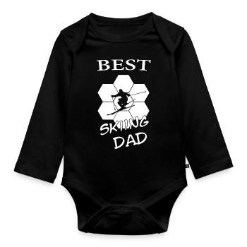 Skifahren Geschenk Ski - Baby Bio-Langarm-Body - Schwarz - Vorne