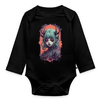 Démons gothiques fille Style victorien Design - Body Bébé bio manches longues - noir - Devant