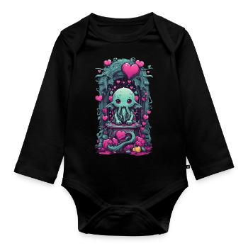 Pastel Goth Kawaii Monster Love Magic Design - Organic Longsleeve Baby Bodysuit - black - Front