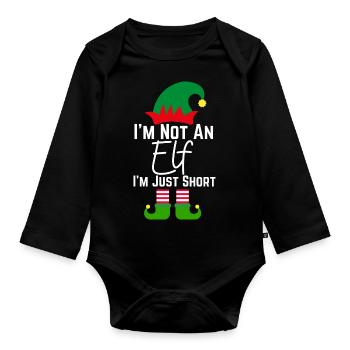 Im Not An Elf Familie Weihnachten Pjs Matching Män - Baby Bio-Langarm-Body - Schwarz - Vorne