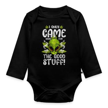 UFO Universe Stars Planet - Organic Longsleeve Baby Bodysuit - black - Front