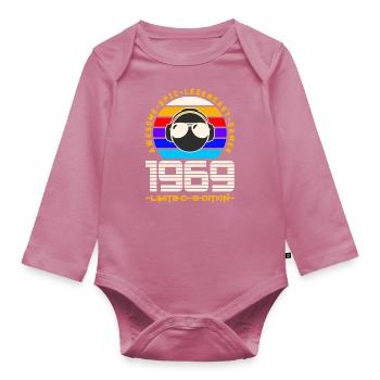 1969 - Body Bébé bio manches longues - mauve - Devant
