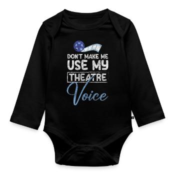 Theater Theaterstück Regie Broadway - Baby Bio-Langarm-Body - Schwarz - Vorne