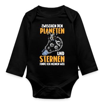 Astrology, Astrologer, Astronaut, Universe, Space - Organic Longsleeve Baby Bodysuit - black - Front