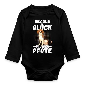 Chien Beagle - Body Bébé bio manches longues - noir - Devant