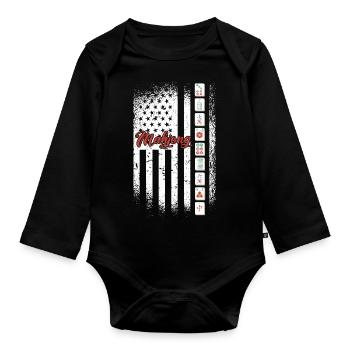 Cadeau pour les fans de Mahjong - Body Bébé bio manches longues - noir - Devant