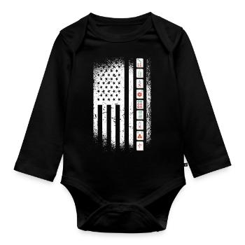 Cadeau pour les fans de Mahjong - Body Bébé bio manches longues - noir - Devant