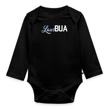 Lausbua (weiß) - Baby Bio-Langarm-Body - Schwarz - Vorne