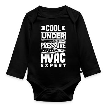 HVAC Expert Technician - Organic Longsleeve Baby Bodysuit - black - Front