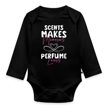 Parfum Parfümerie Parfümflasche - Baby Bio-Langarm-Body - Schwarz - Vorne