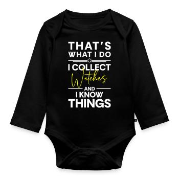 Watch Lovers Luxury Watch - Organic Longsleeve Baby Bodysuit - black - Front